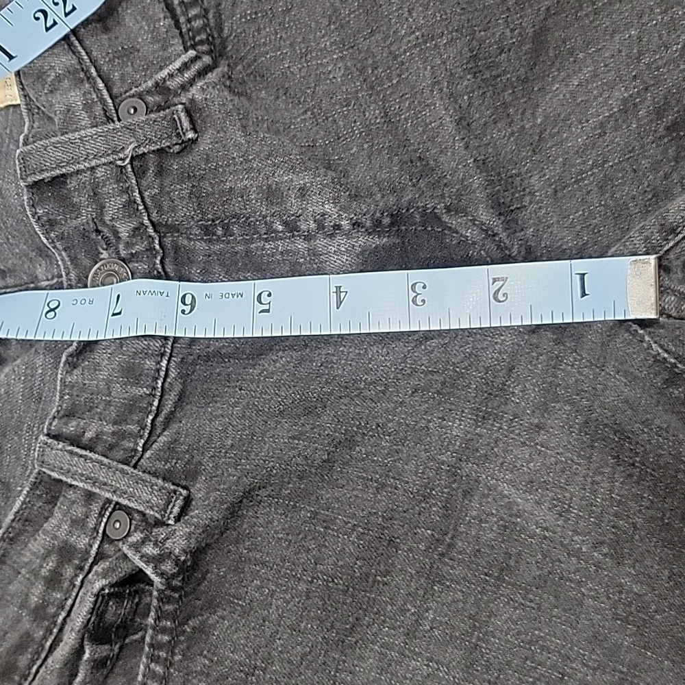 7 For All Mankind, Size 27 Washed Black Flared Jeans w/Sparkle Lightning Bolts - Picture 5 of 15